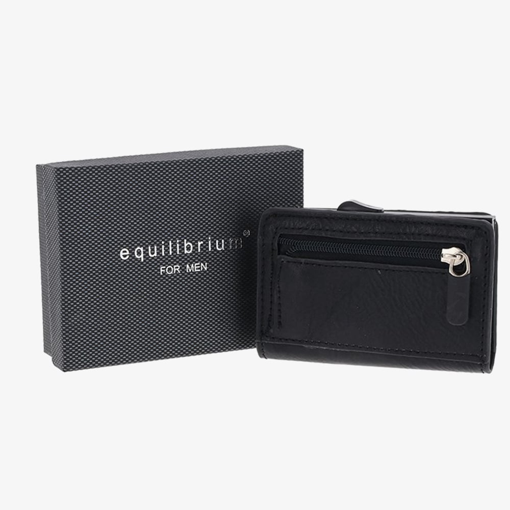 Equilibrium Mens Black Credit Card Holder & Coin Wallet 339151