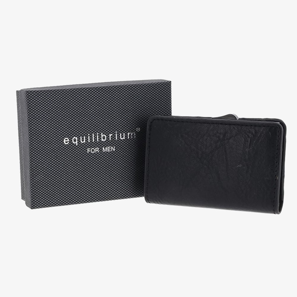 Equilibrium Mens Black Credit Card Holder & Coin Wallet 339151