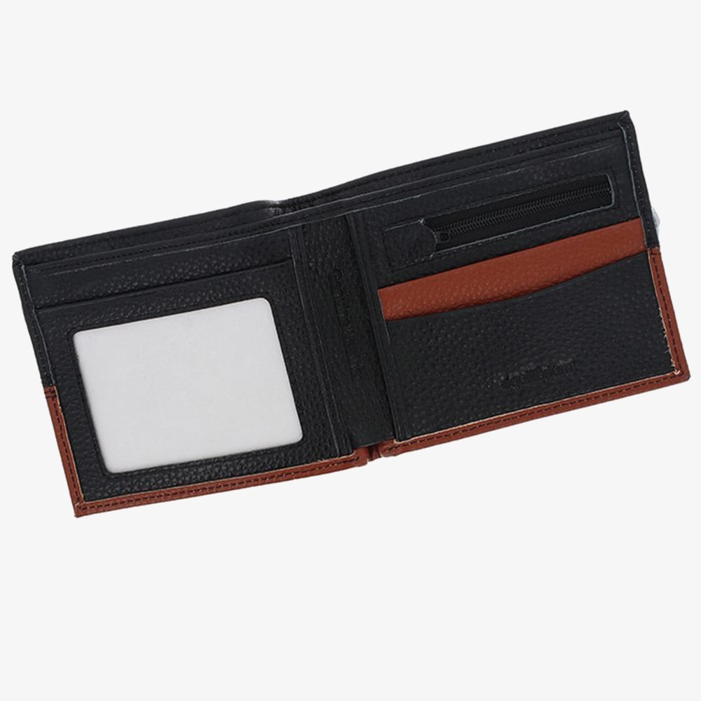 Equilibrium Mens Two Tone Black and Tan Leather RFID Wallet 359835