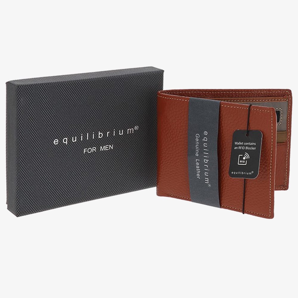 Equilibrium Mens Tan Leather RFID Wallet 349861