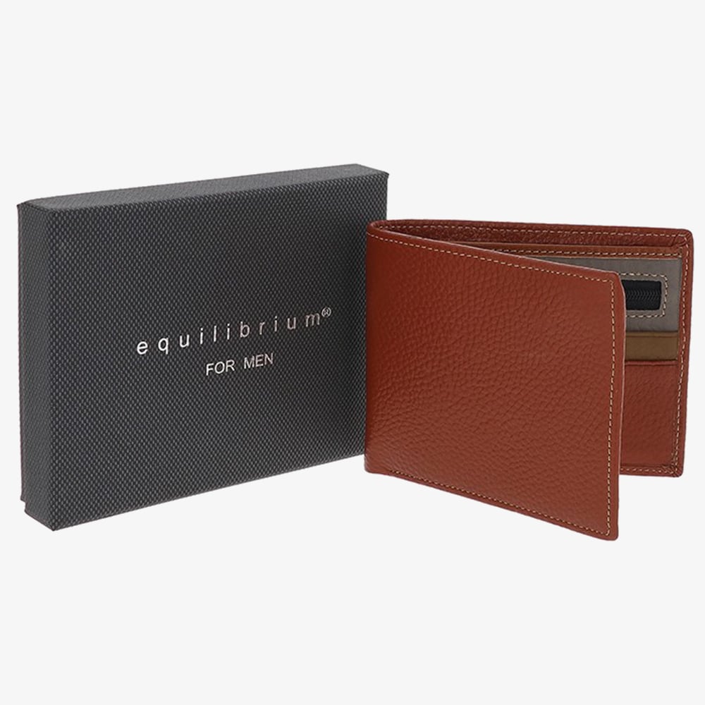 Equilibrium Mens Tan Leather RFID Wallet 349861