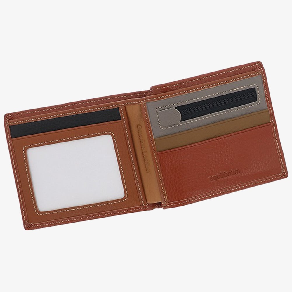 Equilibrium Mens Tan Leather RFID Wallet 349861