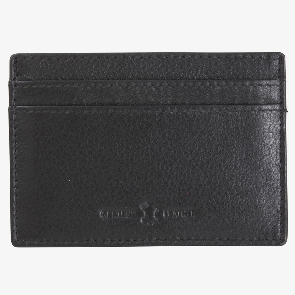 Black Leather Slim Credit Card RFID Wallet LX-06