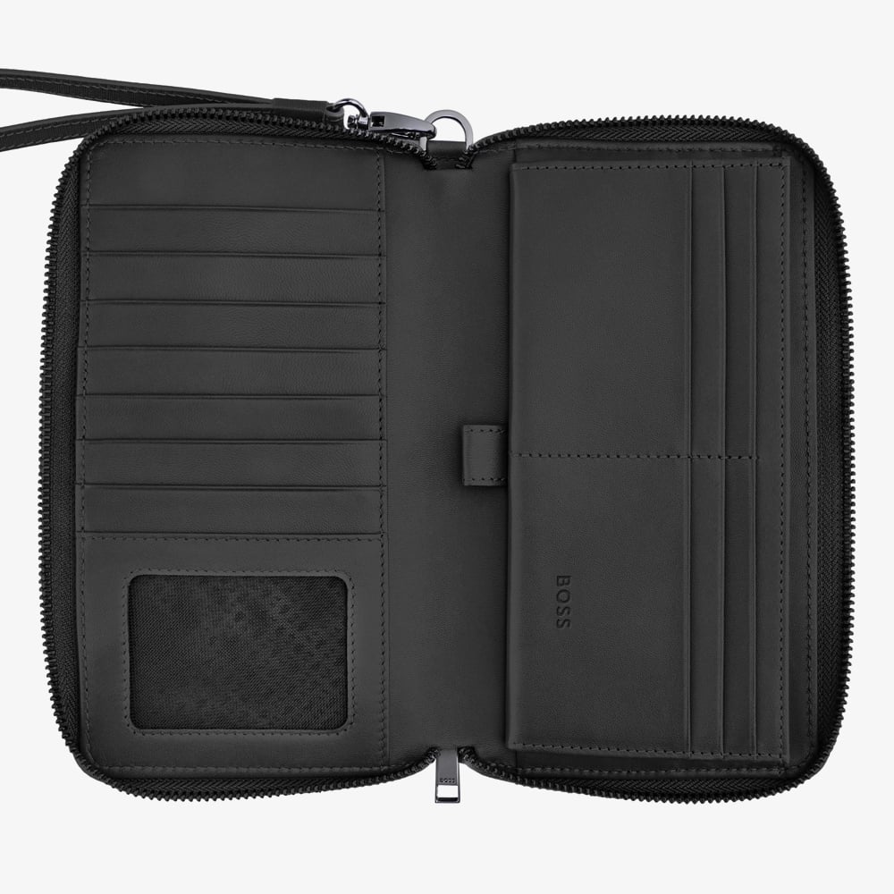 BOSS Double B Saffiano Black Wallet HLL526A