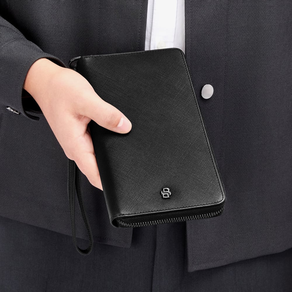 BOSS Double B Saffiano Black Wallet HLL526A