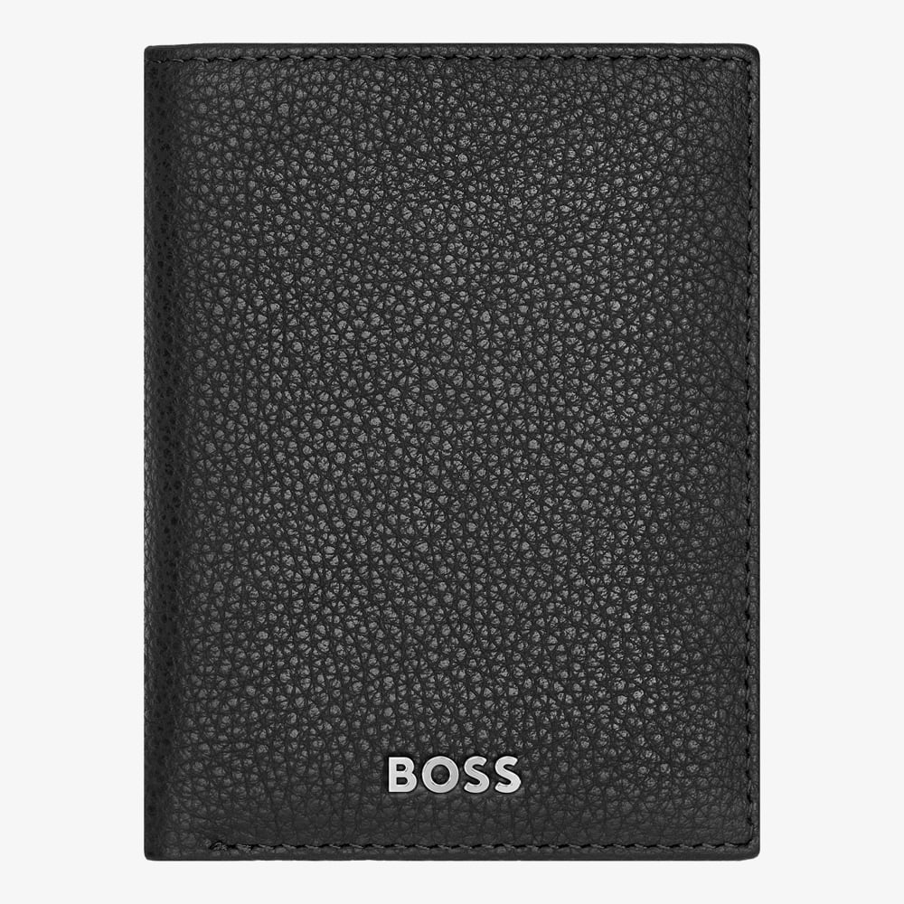 BOSS Classic Grained Black Trifold Wallet HLF416A