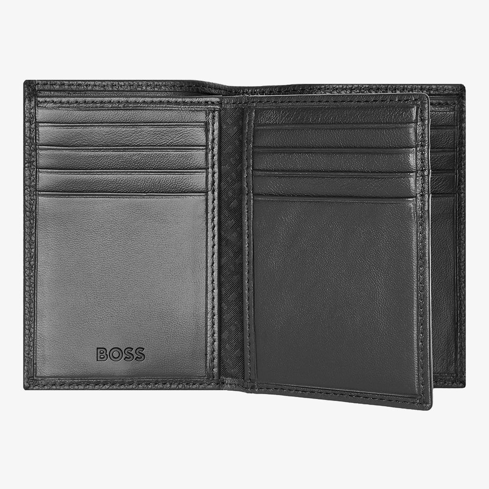 BOSS Classic Grained Black Trifold Wallet HLF416A