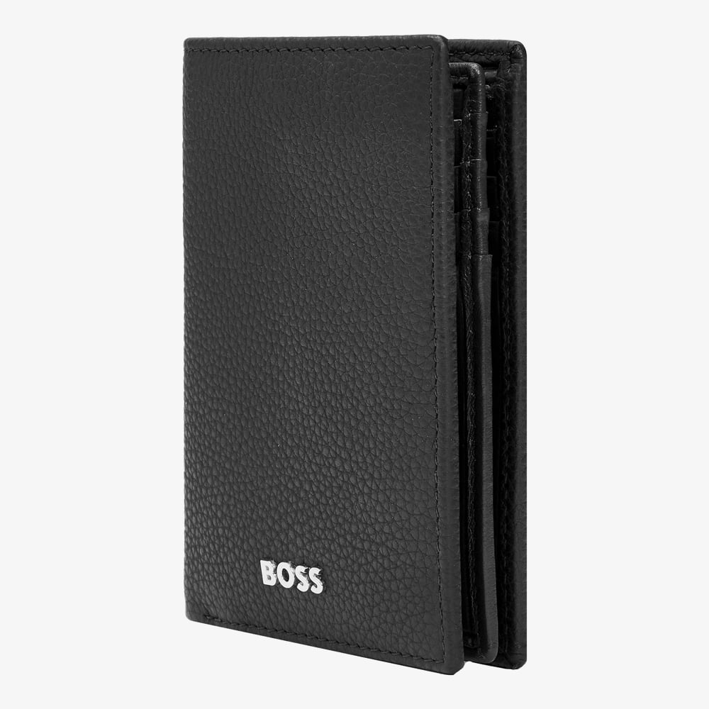 BOSS Classic Grained Black Trifold Wallet HLF416A