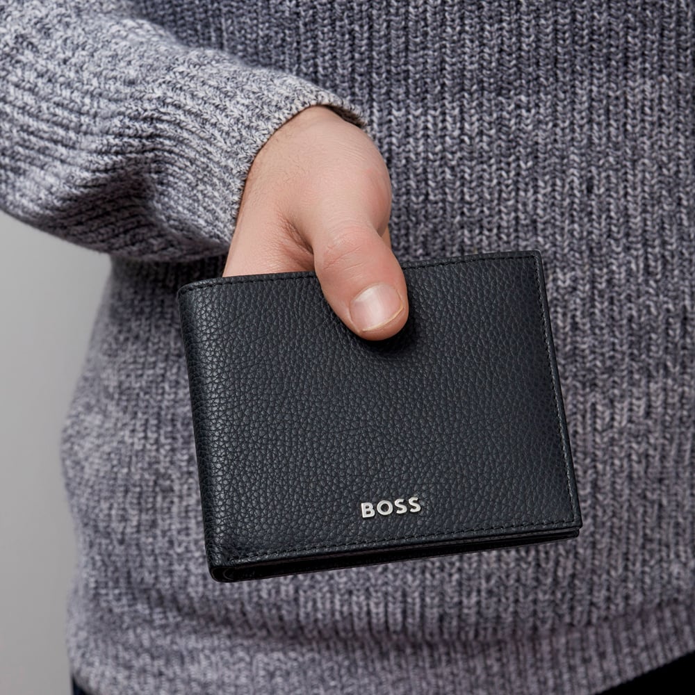 BOSS Classic Grained Black Money Wallet HLM416A
