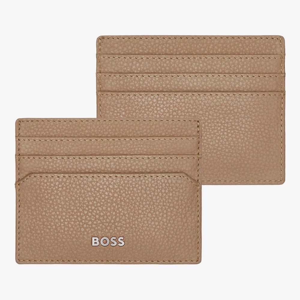 BOSS Classic Grained Camel Card Holder Wallet HLC416X
