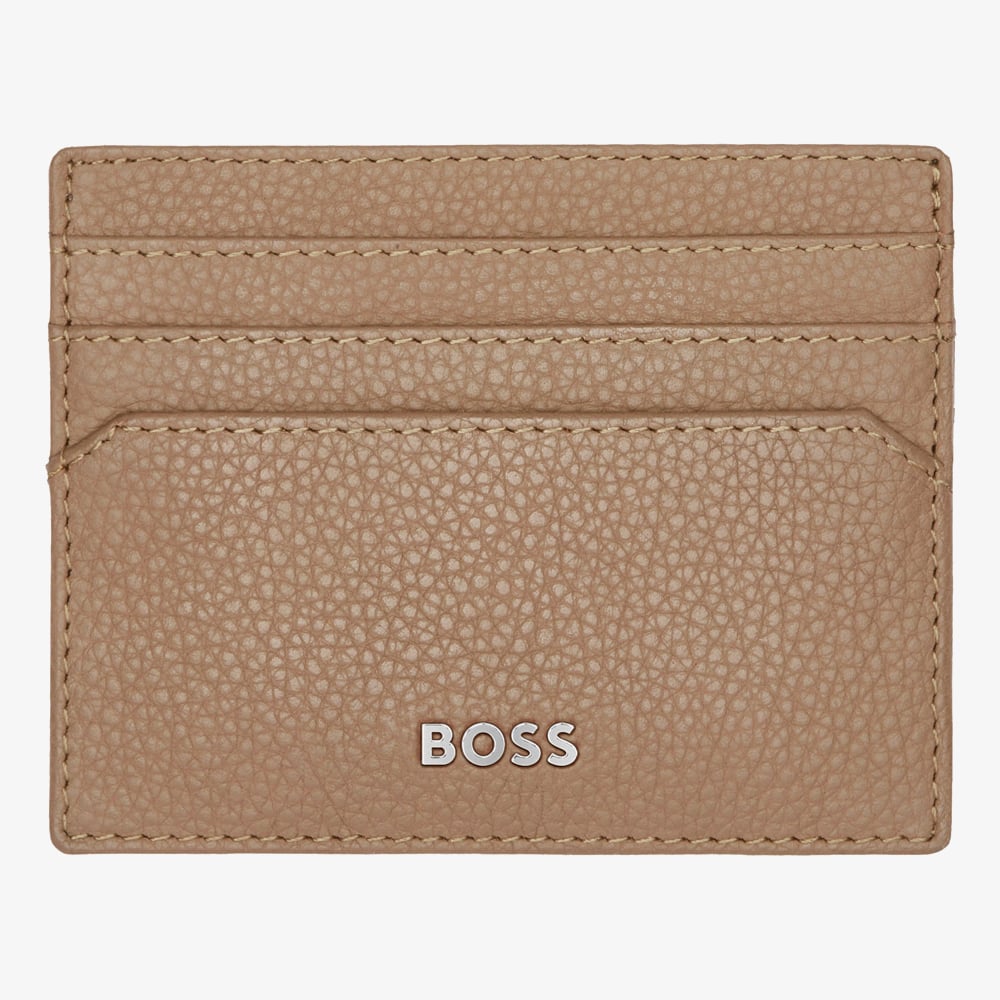 BOSS Classic Grained Camel Card Holder Wallet HLC416X