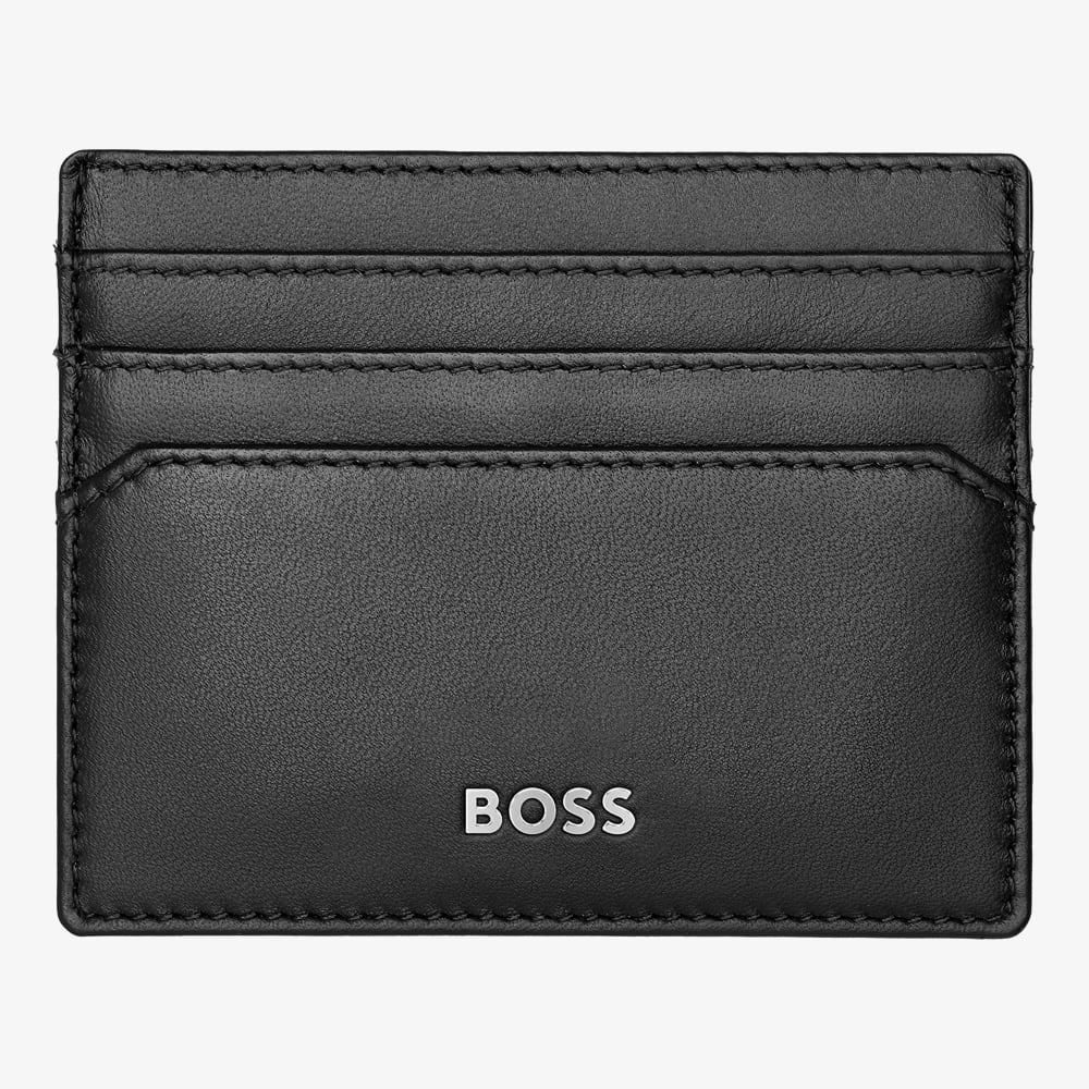 BOSS Classic Smooth Black Card Holder Wallet HLC403A