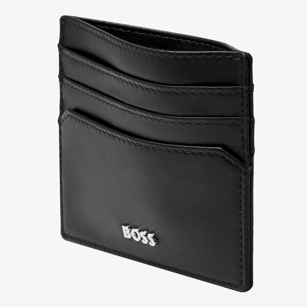 BOSS Classic Smooth Black Card Holder Wallet HLC403A