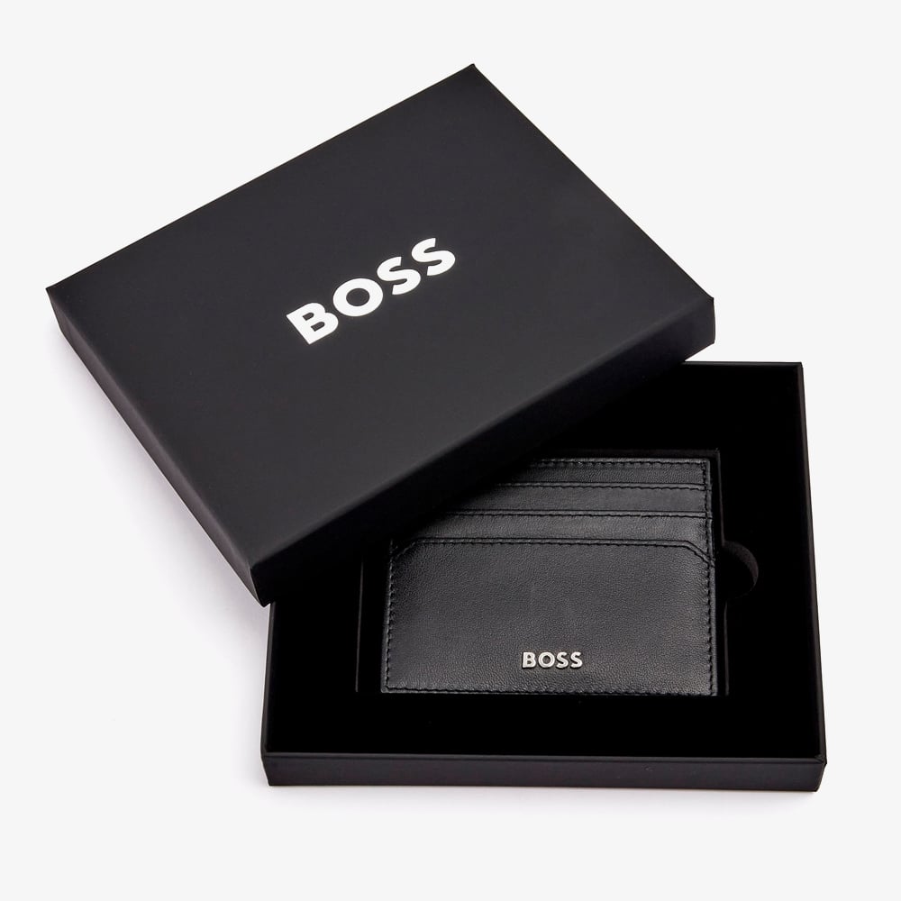 BOSS Classic Smooth Black Card Holder Wallet HLC403A