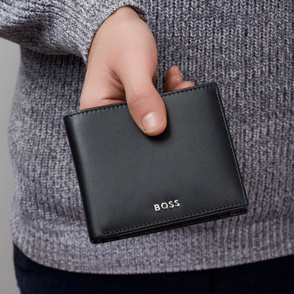 BOSS Classic Smooth Black Coins Wallet HLM403A