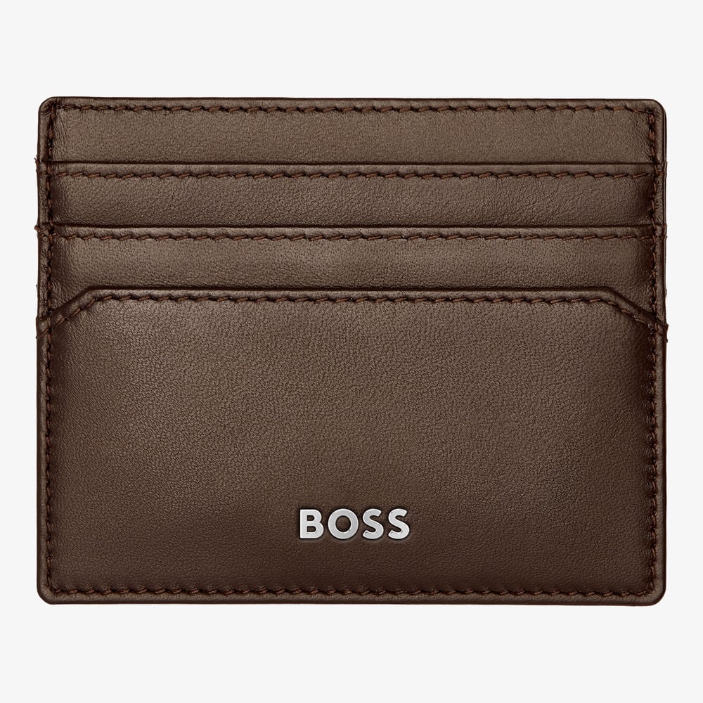 BOSS Classic Smooth Brown Card Holder Wallet HLC403Y