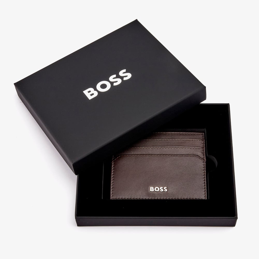 BOSS Classic Smooth Brown Card Holder Wallet HLC403Y