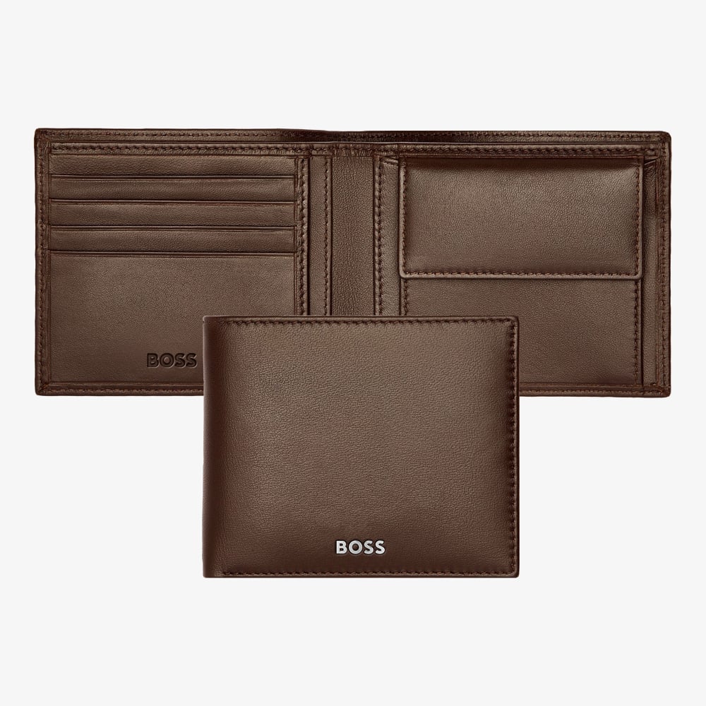 BOSS Classic Smooth Brown Coins Wallet HLM403Y