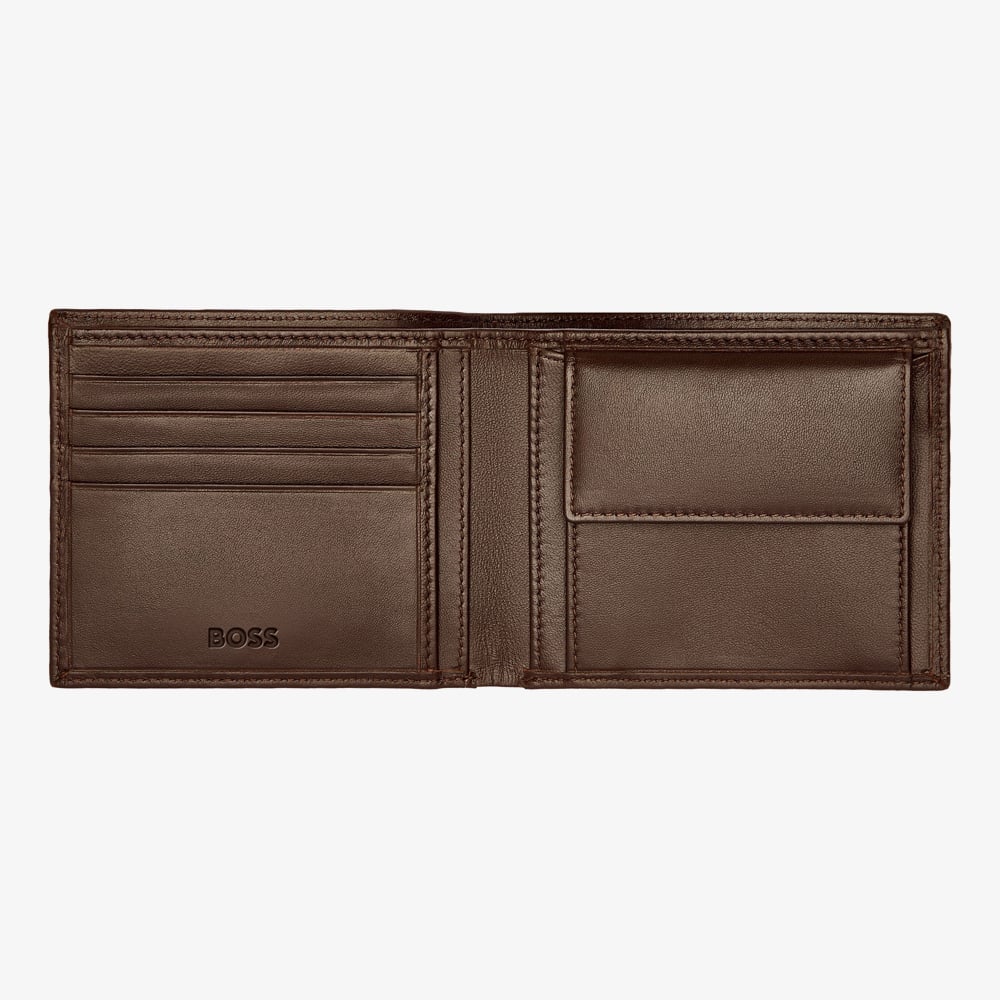 BOSS Classic Smooth Brown Coins Wallet HLM403Y