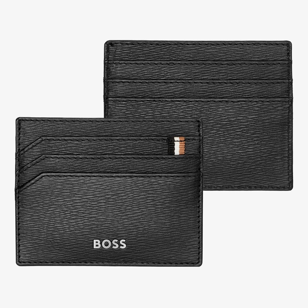 BOSS Iconic Black Card Holder Wallet HLC421A