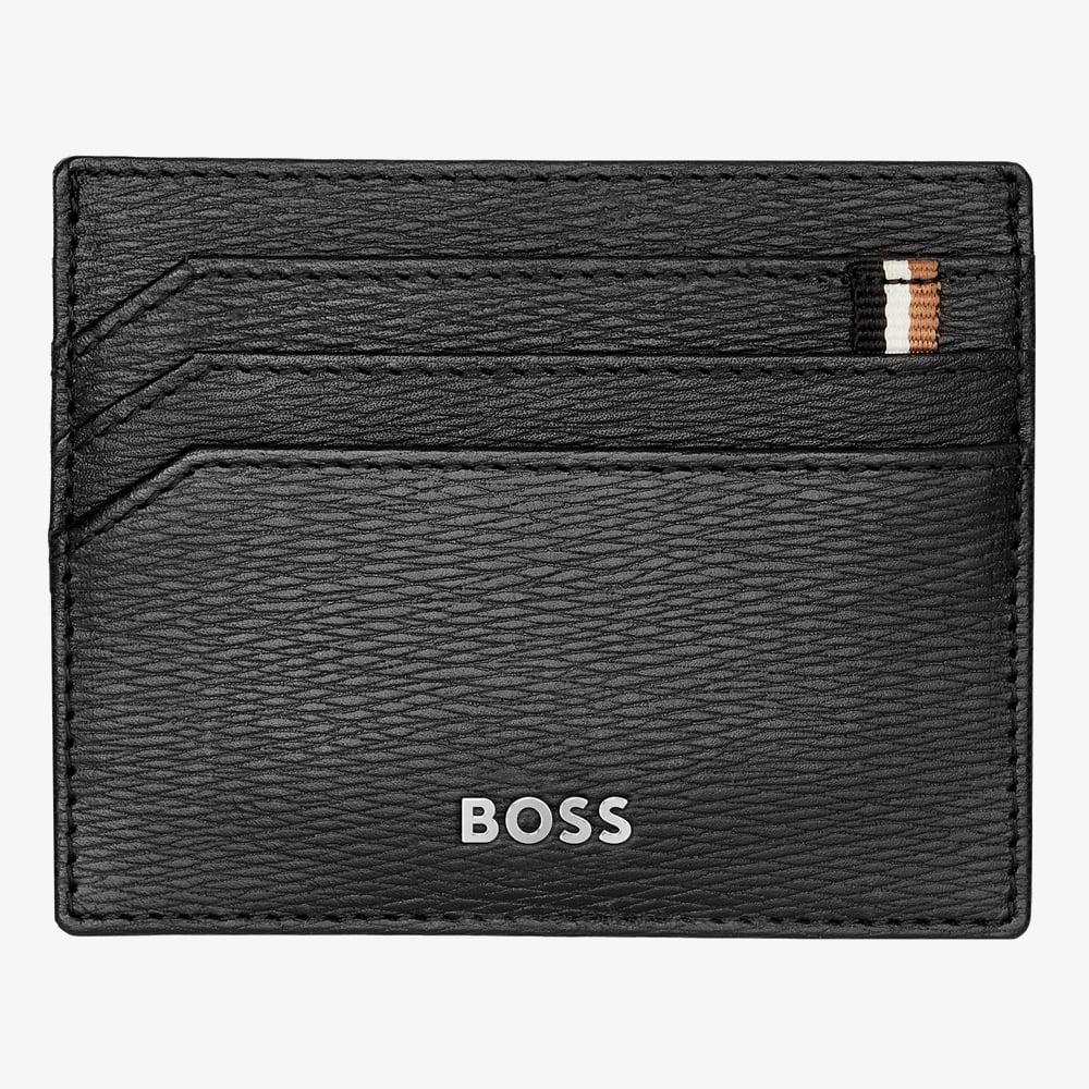 BOSS Iconic Black Card Holder Wallet HLC421A
