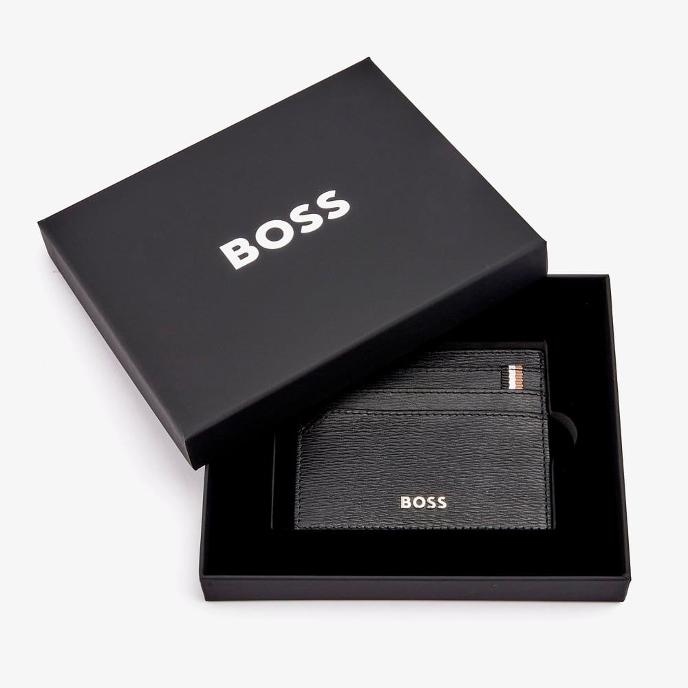 BOSS Iconic Black Card Holder Wallet HLC421A