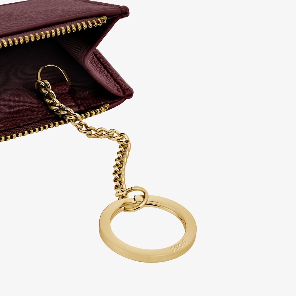 BOSS Signature Lady Burgundy Card Holder Purse HEK616R