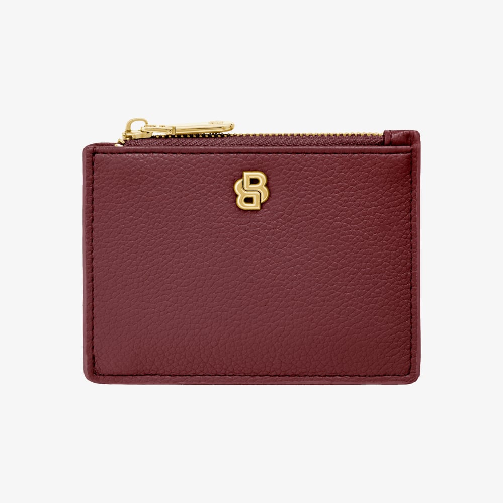 BOSS Signature Lady Burgundy Card Holder Purse HEK616R