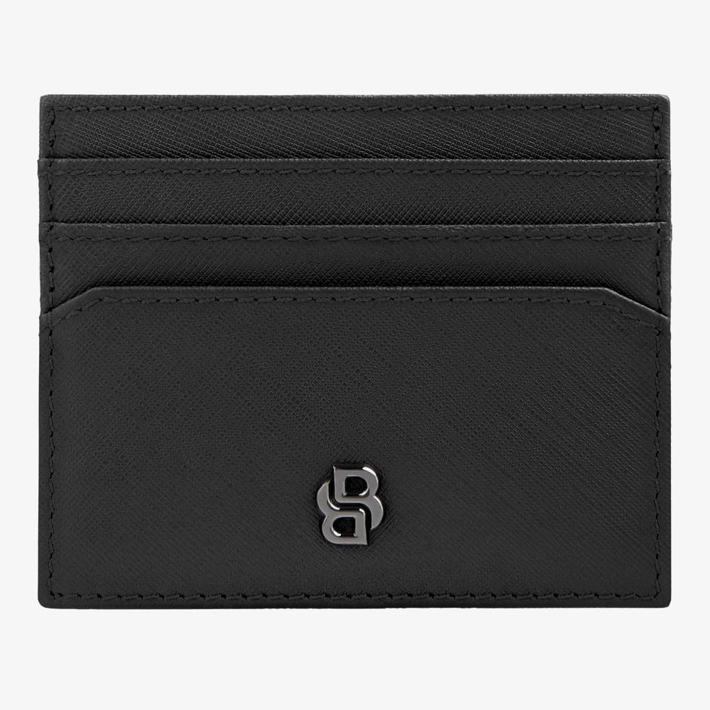BOSS Double B Saffiano Black Card Holder Wallet HLC526A