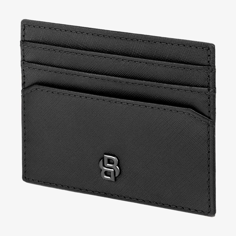 BOSS Double B Saffiano Black Card Holder Wallet HLC526A