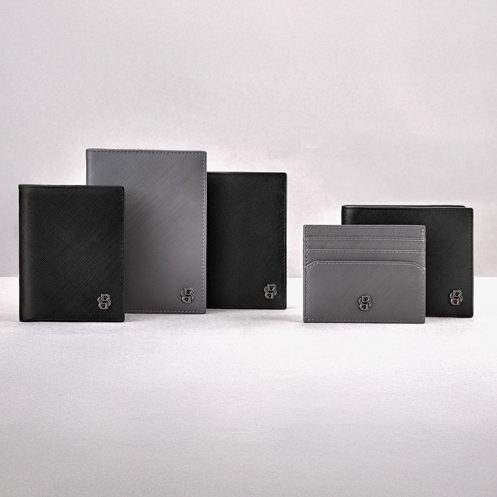 BOSS Double B Saffiano Black Card Holder Wallet HLC526A