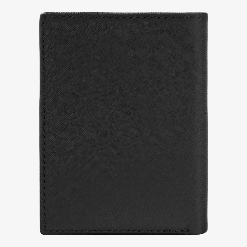 BOSS Double B Saffiano Black Card Holder With Flap HLF526A