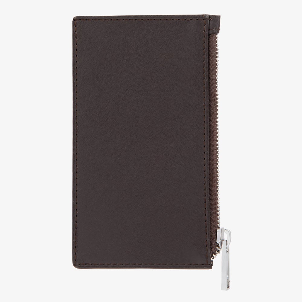 BOSS Classic Smooth Brown Zip Card Holder Wallet HLK503Y