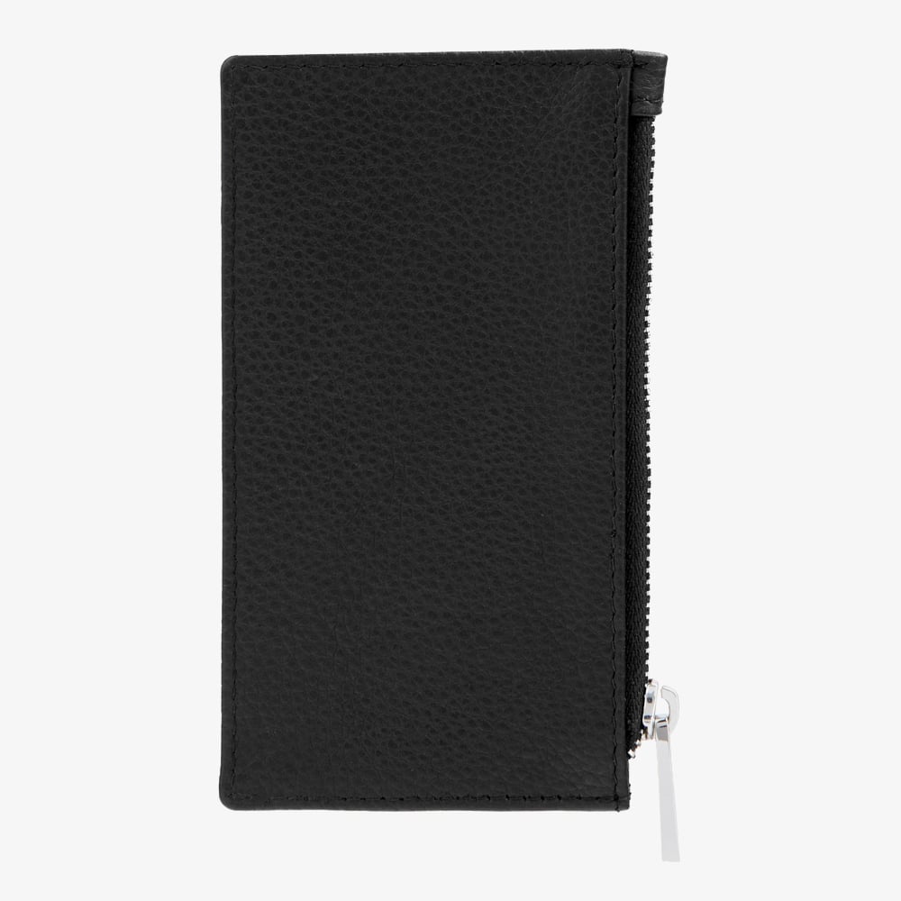 BOSS Classic Grained Black Zip Card Holder Wallet HLK518A