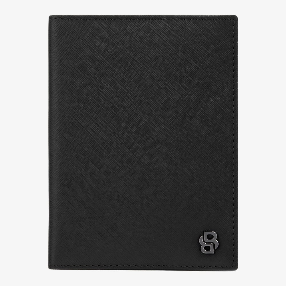 BOSS Double B Saffiano Black Passport Holder HLP526A