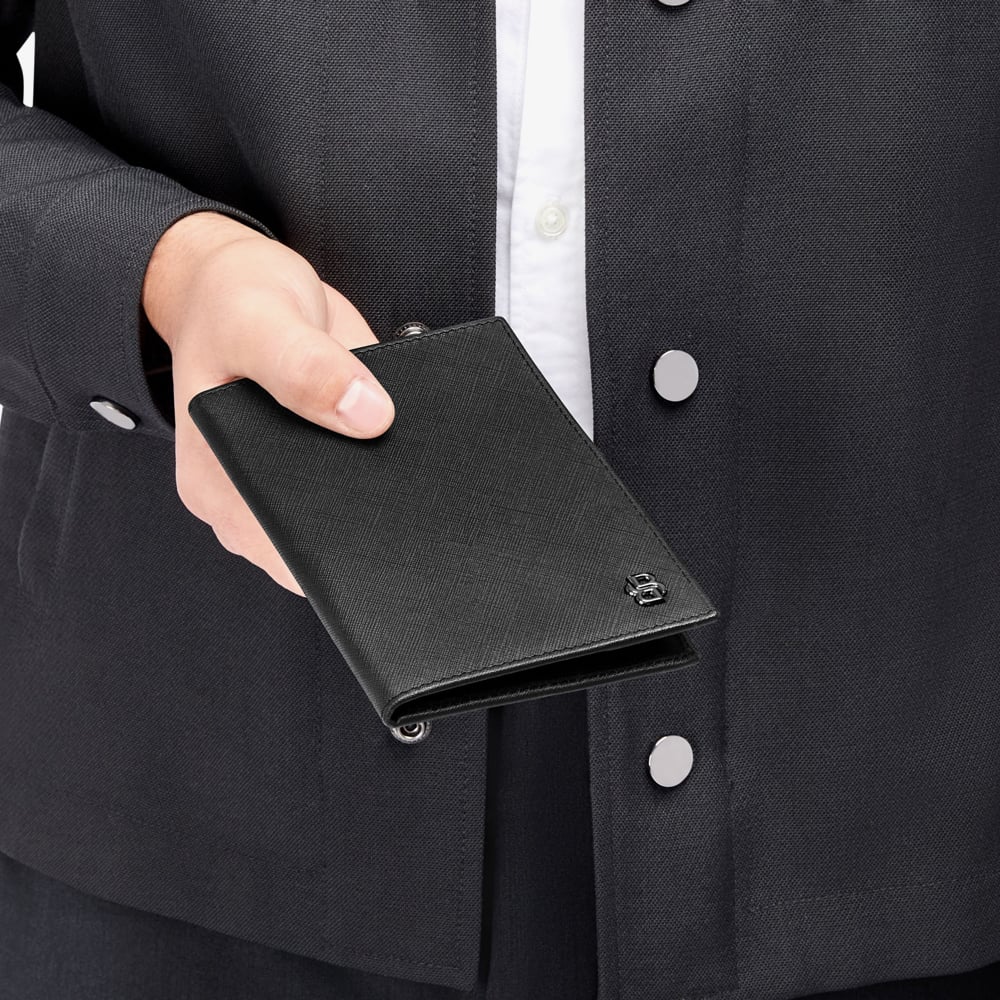 BOSS Double B Saffiano Black Passport Holder HLP526A