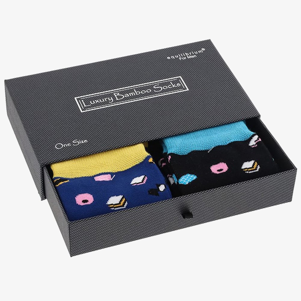 Equilibrium Mens Allsorts Print Bamboo Socks 334941