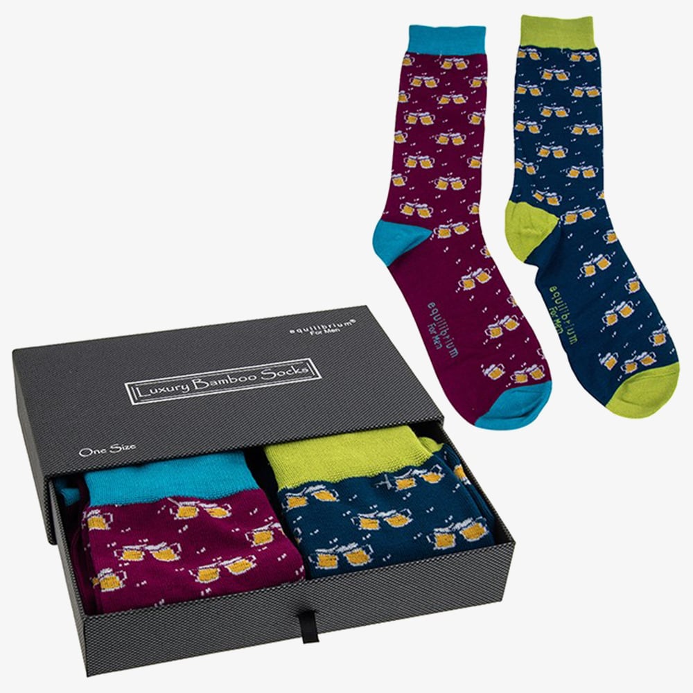 Equilibrium Mens Beer Print Bamboo Socks 324964