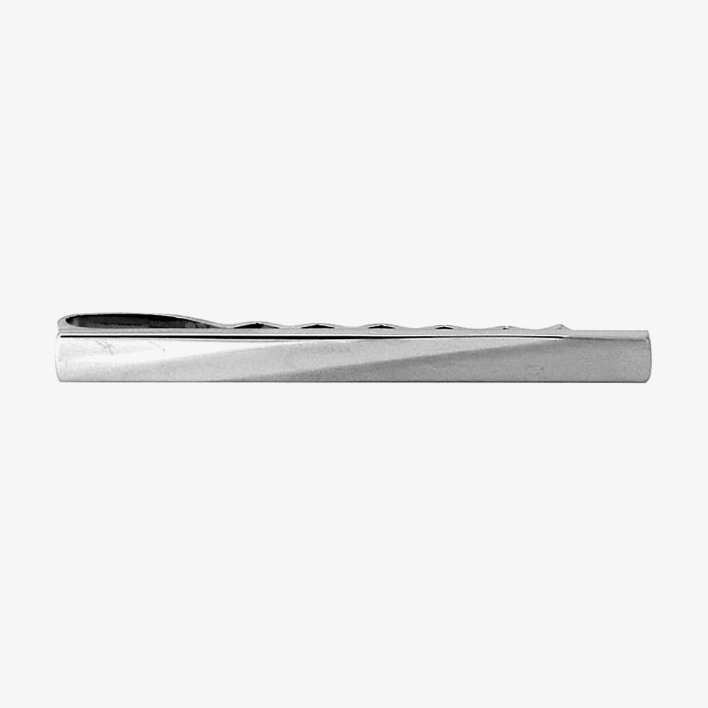 Diagonal Brushed & Shiny Tie Slide 100-1129