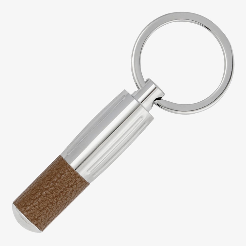 BOSS Pure Iconic Brown & Chrome Keyring HAK410X