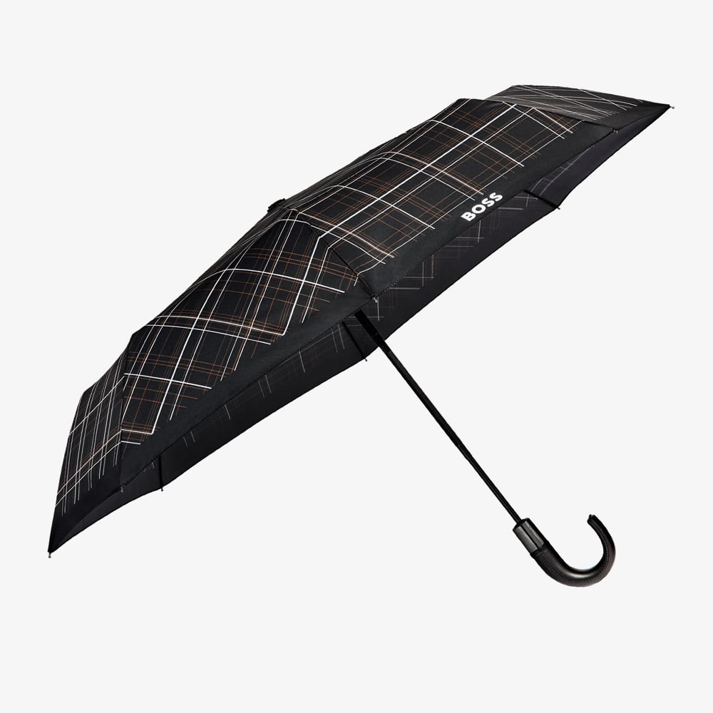 BOSS Checkered Black Pocket Umbrella HUF624A