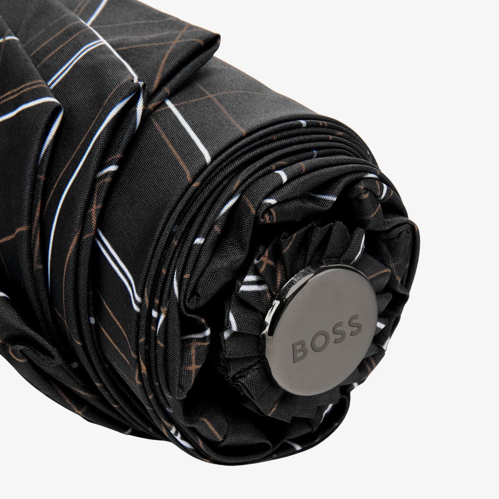 BOSS Checkered Black Pocket Umbrella HUF624A