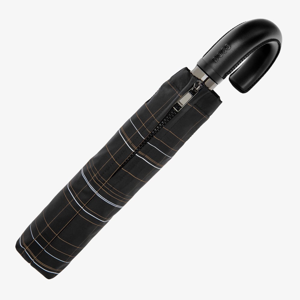 BOSS Checkered Black Pocket Umbrella HUF624A