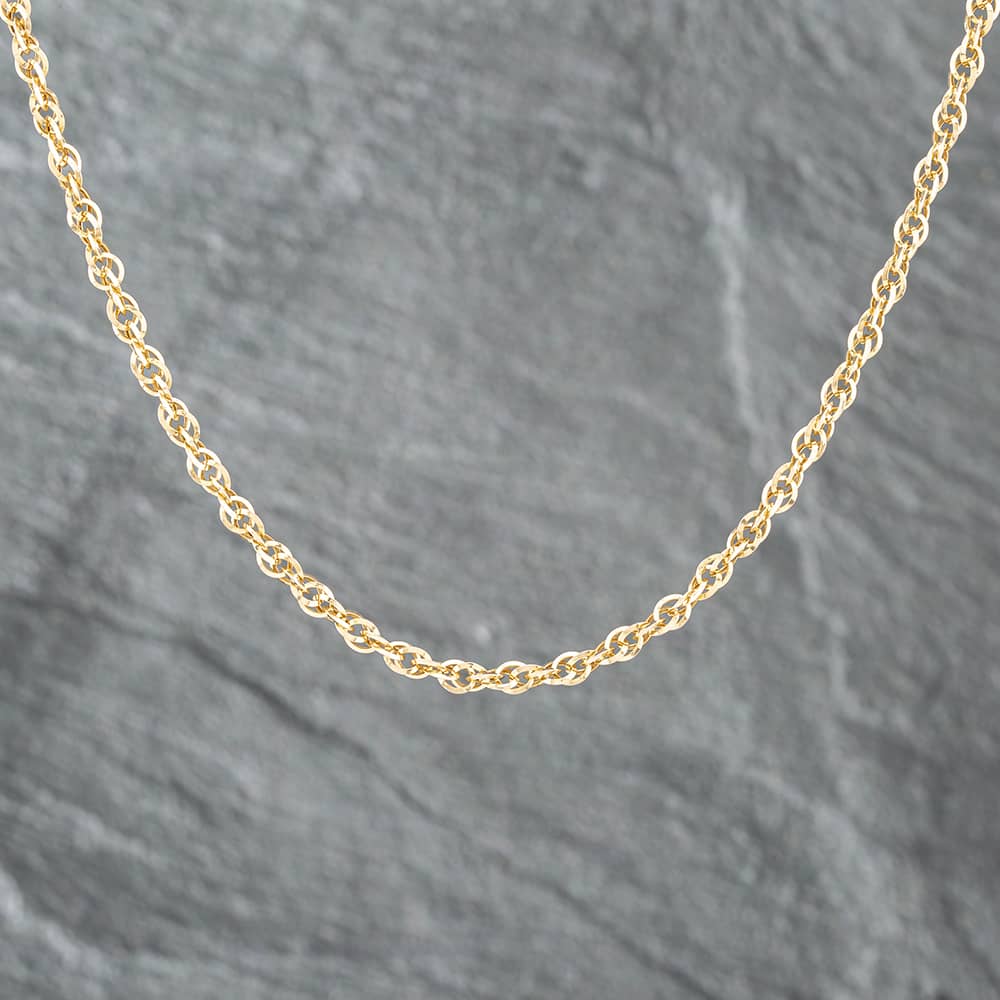 Product photograph of Pre-owned 9ct Yellow Gold 18 Inch Prince Of Wales Chain 41021293 from The Jewel Hut