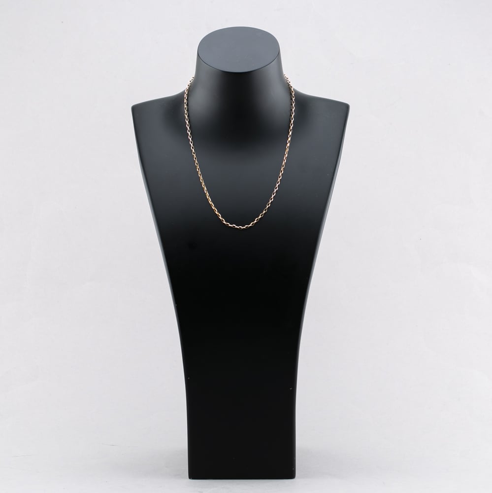 Pre-Owned 9ct Yellow Gold Oval Diamond Cut Link 18 Inch Belcher Chain 41021496