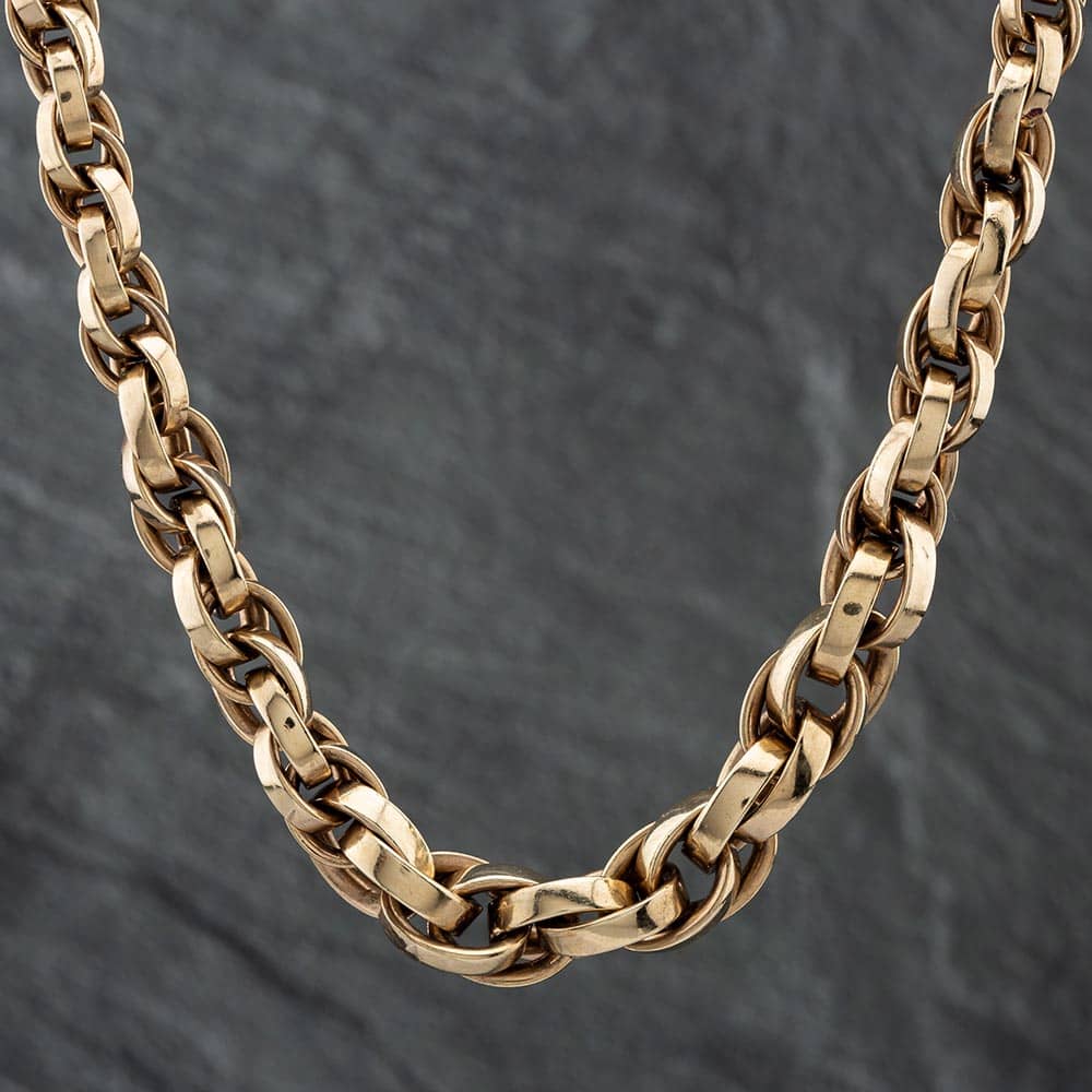Product photograph of Pre-owned 9ct Yellow Gold Graduating 16 Inch Prince Of Wales Chain 41041084 from The Jewel Hut