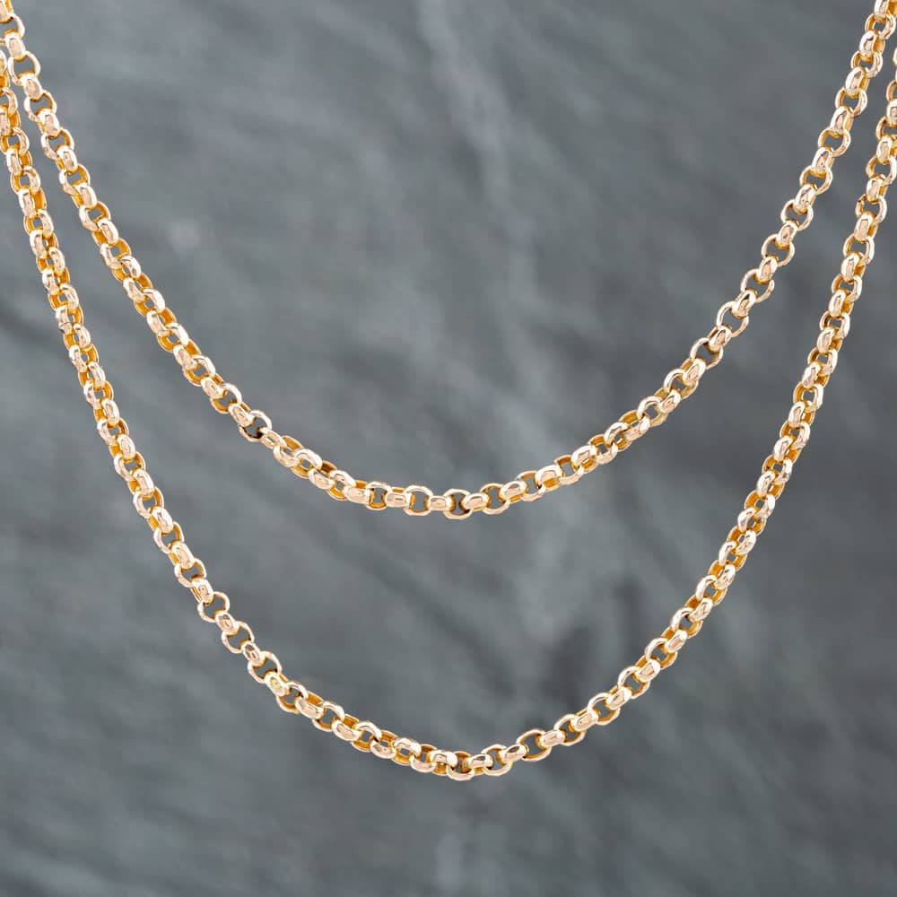 Product photograph of Pre-owned Vintage 9ct Rose Gold Guard 32 Inch Belcher Chain 41041218 from The Jewel Hut