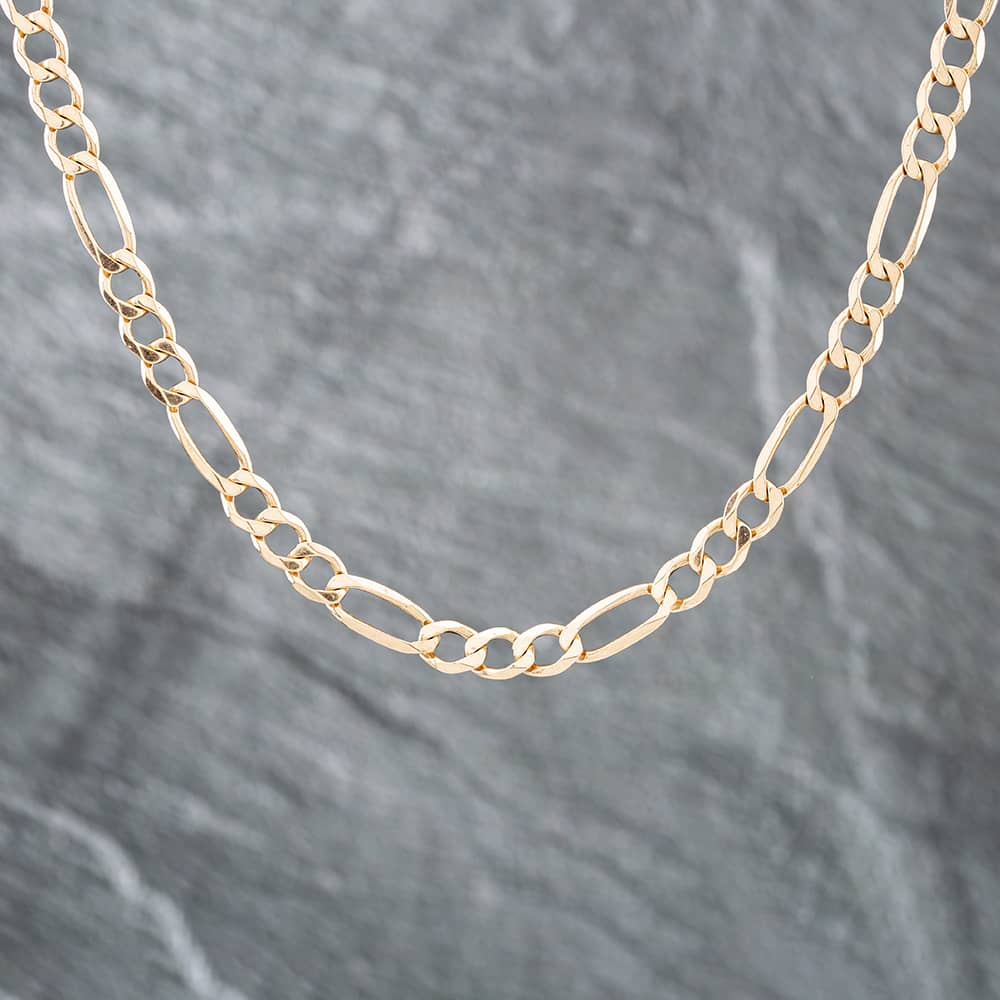 Product photograph of Pre-owned 9ct Yellow Gold 18 Inch Figaro Chain 41041270 from The Jewel Hut