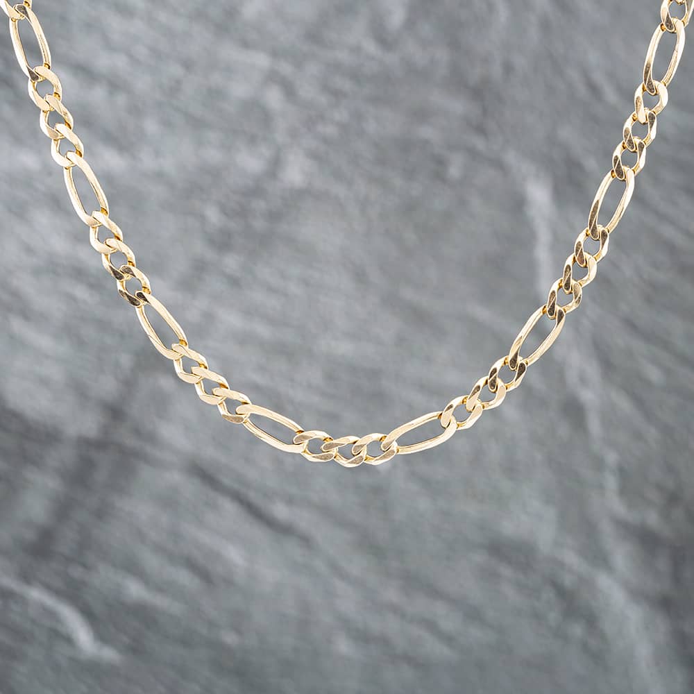 Product photograph of Pre-owned 9ct Yellow Gold 20 Inch Figaro Chain 41041271 from The Jewel Hut