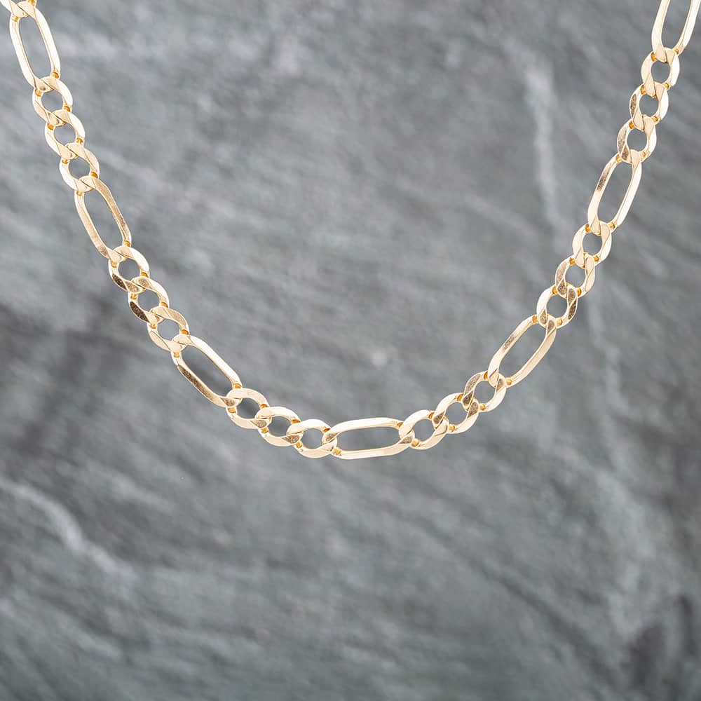 Product photograph of Pre-owned 9ct Yellow Gold 22 Inch Figaro Chain 41041272 from The Jewel Hut